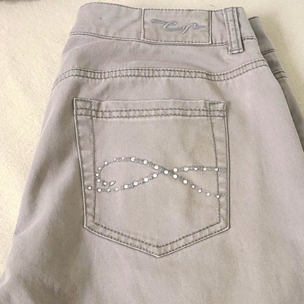 CHICOS GREY/TAN PANTS SZ 1 - Picture 2 of 5
